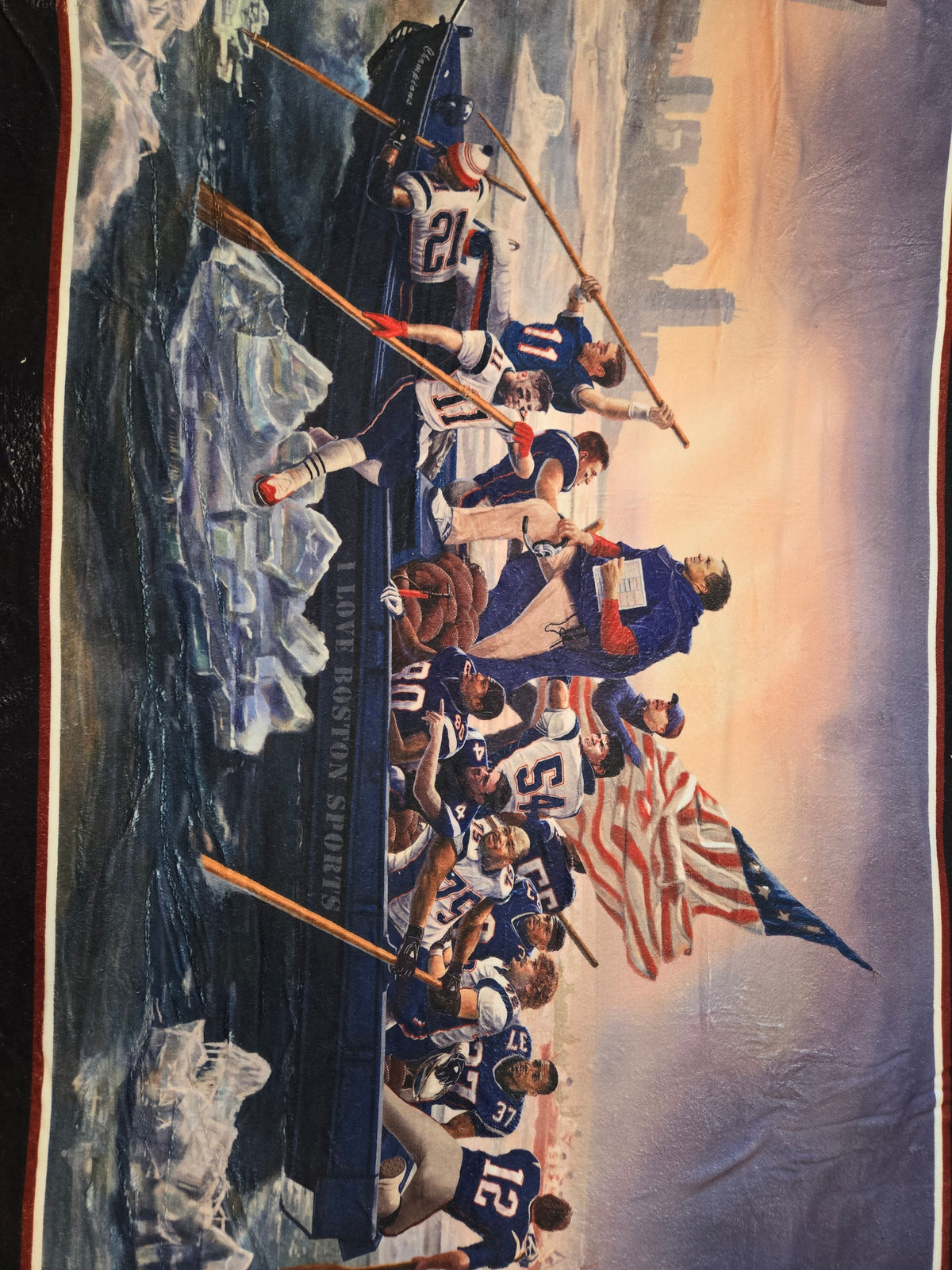 48"x60" Crossing the Charles Classic New England Patriot Sherpa Throw