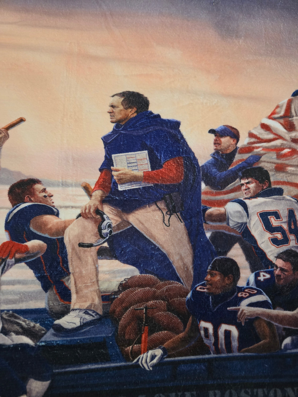 48"x60" Crossing the Charles Classic New England Patriot Sherpa Throw