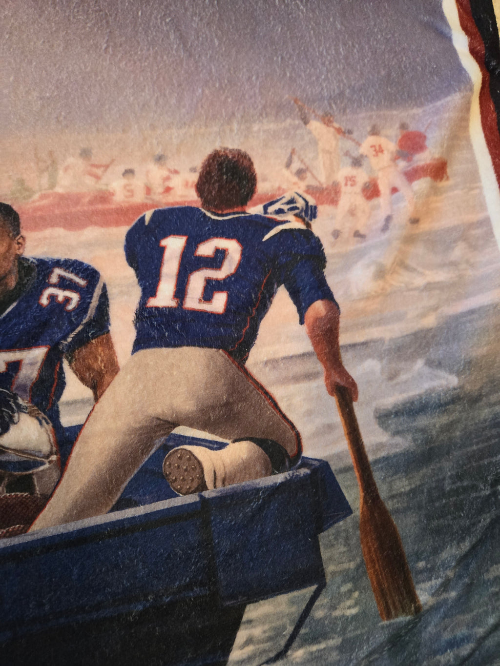 48"x60" Crossing the Charles Classic New England Patriot Sherpa Throw