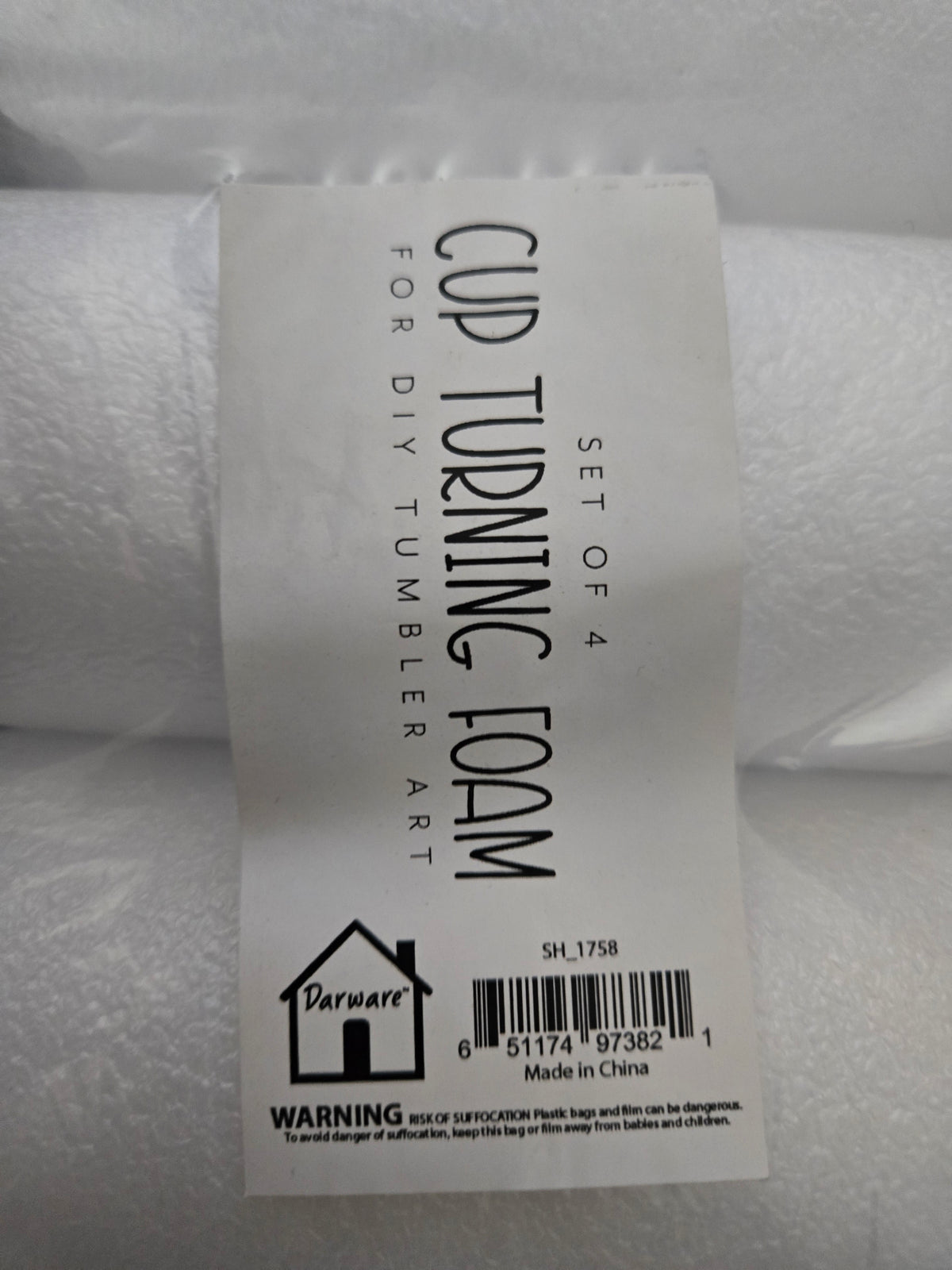 Set of 4 cup turning foam