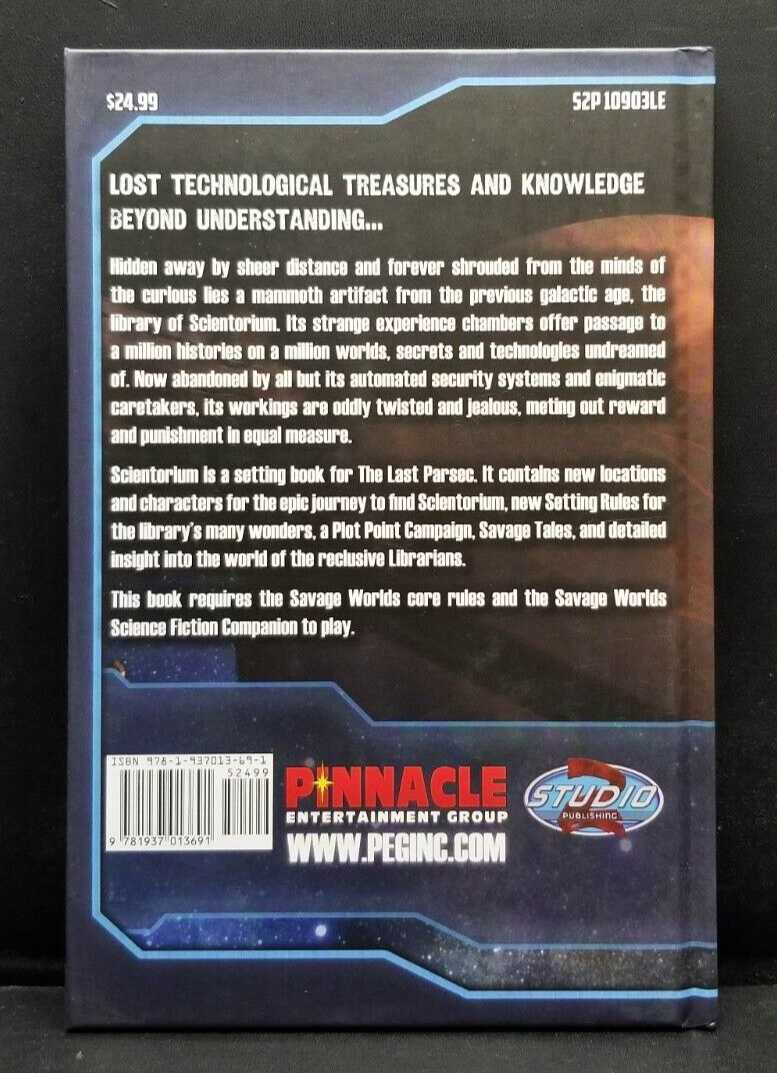 Pinnacle Savage Worlds The Last Parsec Scientorium Hardcover RPG Book