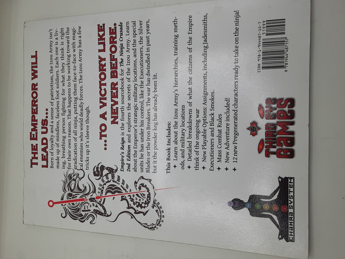 Third Eye Games Chakra System Empire's Reign The Ninja Crusade Second Edition