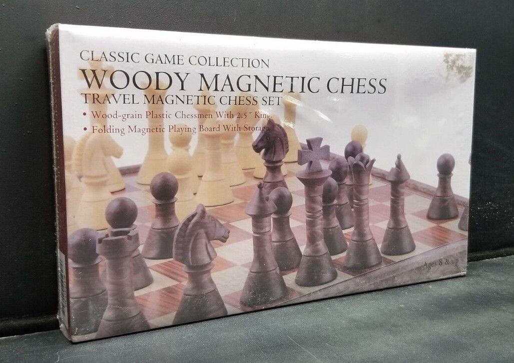 Classic Game Collection Woody Magnetic Chess Travel Set NEW SEALED