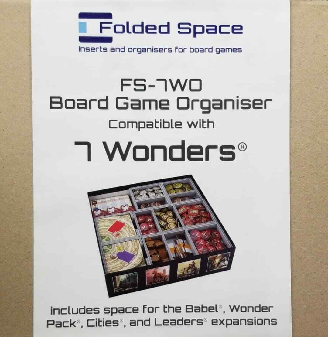 7 Wonders Folded Space Board Game Organizer FS-7WO NEW