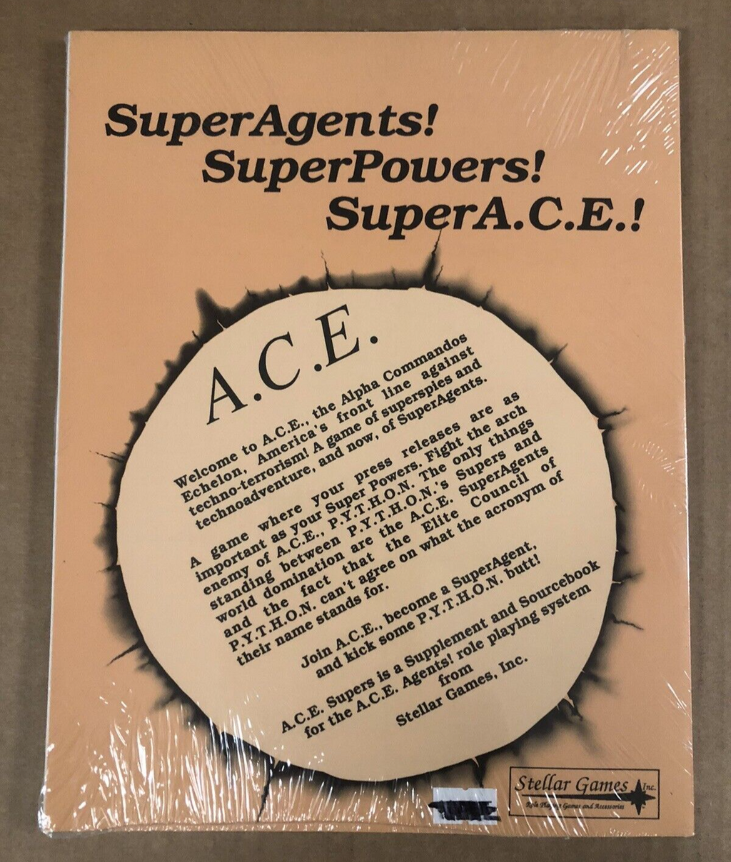 ACE Supers RPG Sourcebook Alpha SuperAgents Stellar Games NEW Sealed