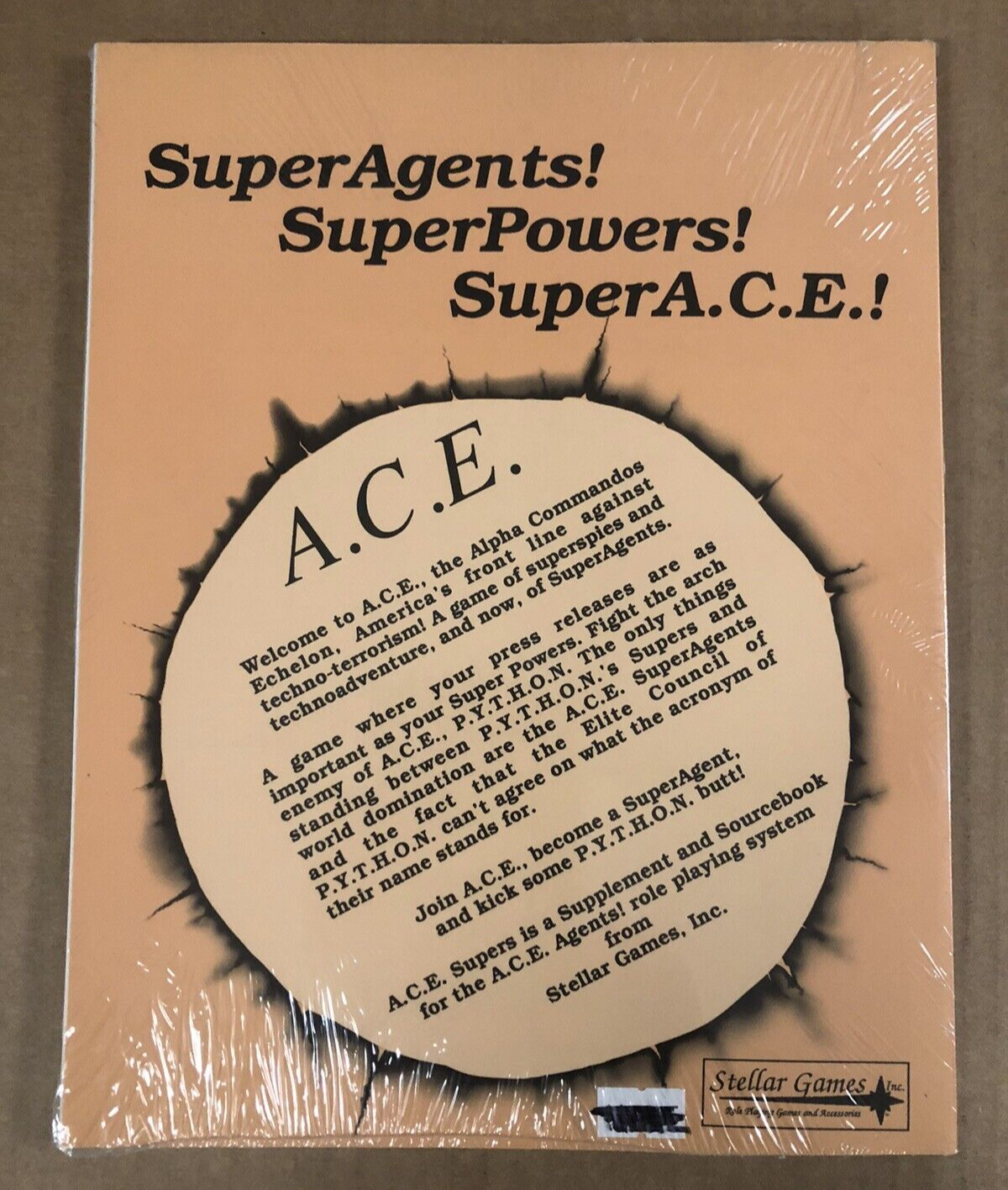 ACE Supers RPG Sourcebook Alpha SuperAgents Stellar Games NEW Sealed