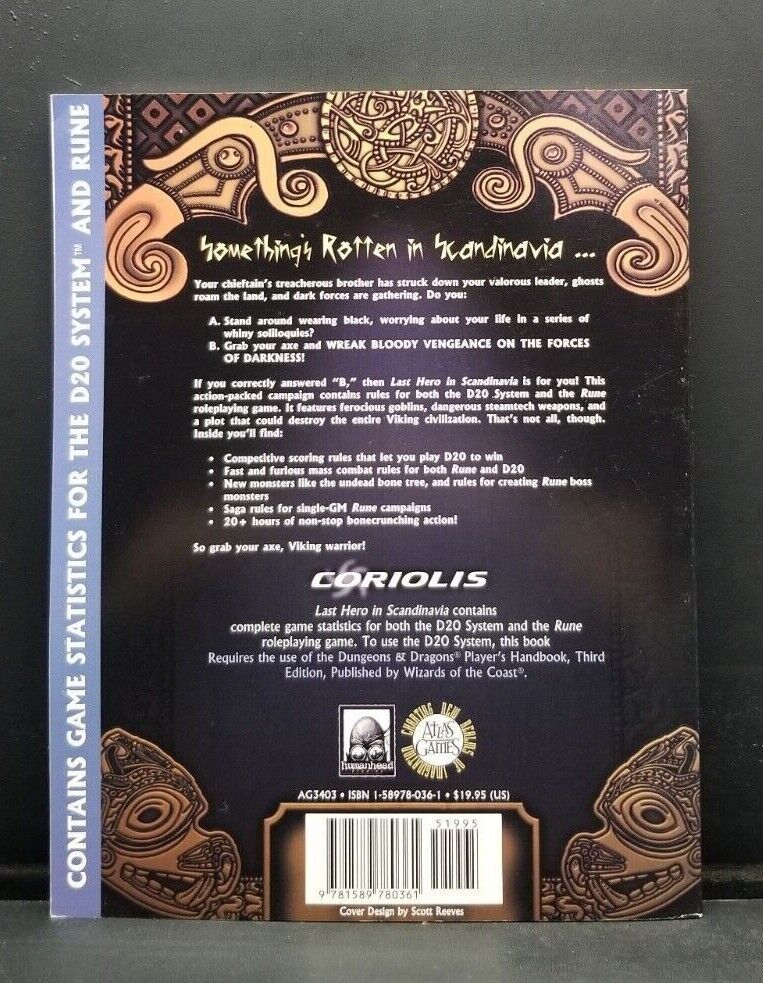 Last Hero in Scandinavia RPG Book NEW