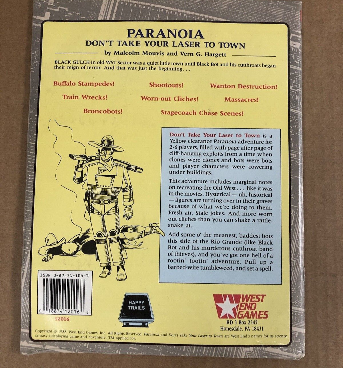 Paranoia The Roleplaying Game Don't Take Your Laser to Town RPG NEW