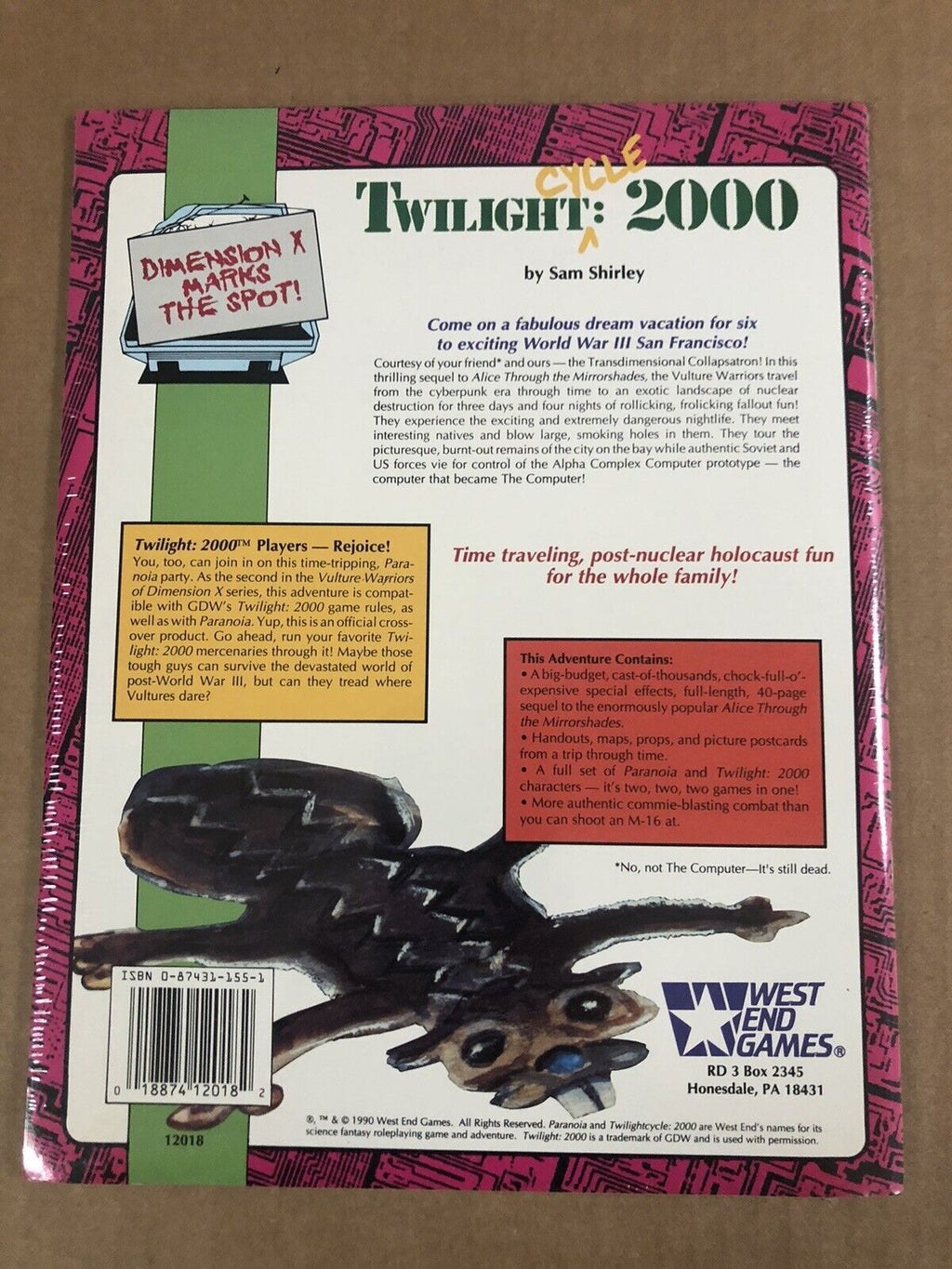 Paranoia The Roleplaying Game Twilight Cycle: 2000 West End Games NEW