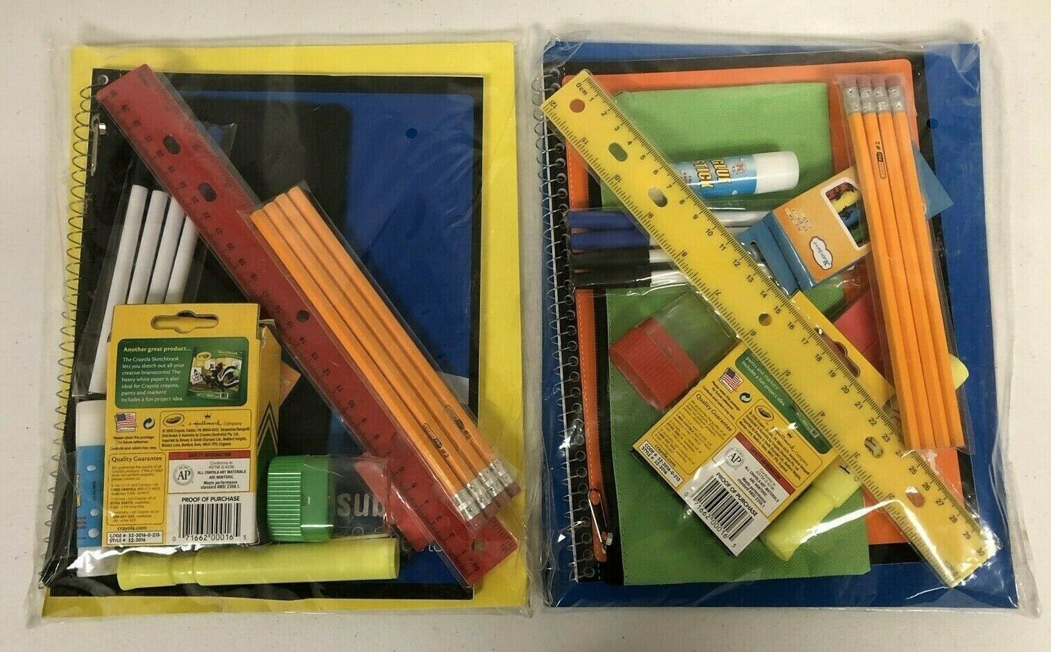 12-Piece School Supply Kit / Summer Camp / Homework - Lot of 2 Sets
