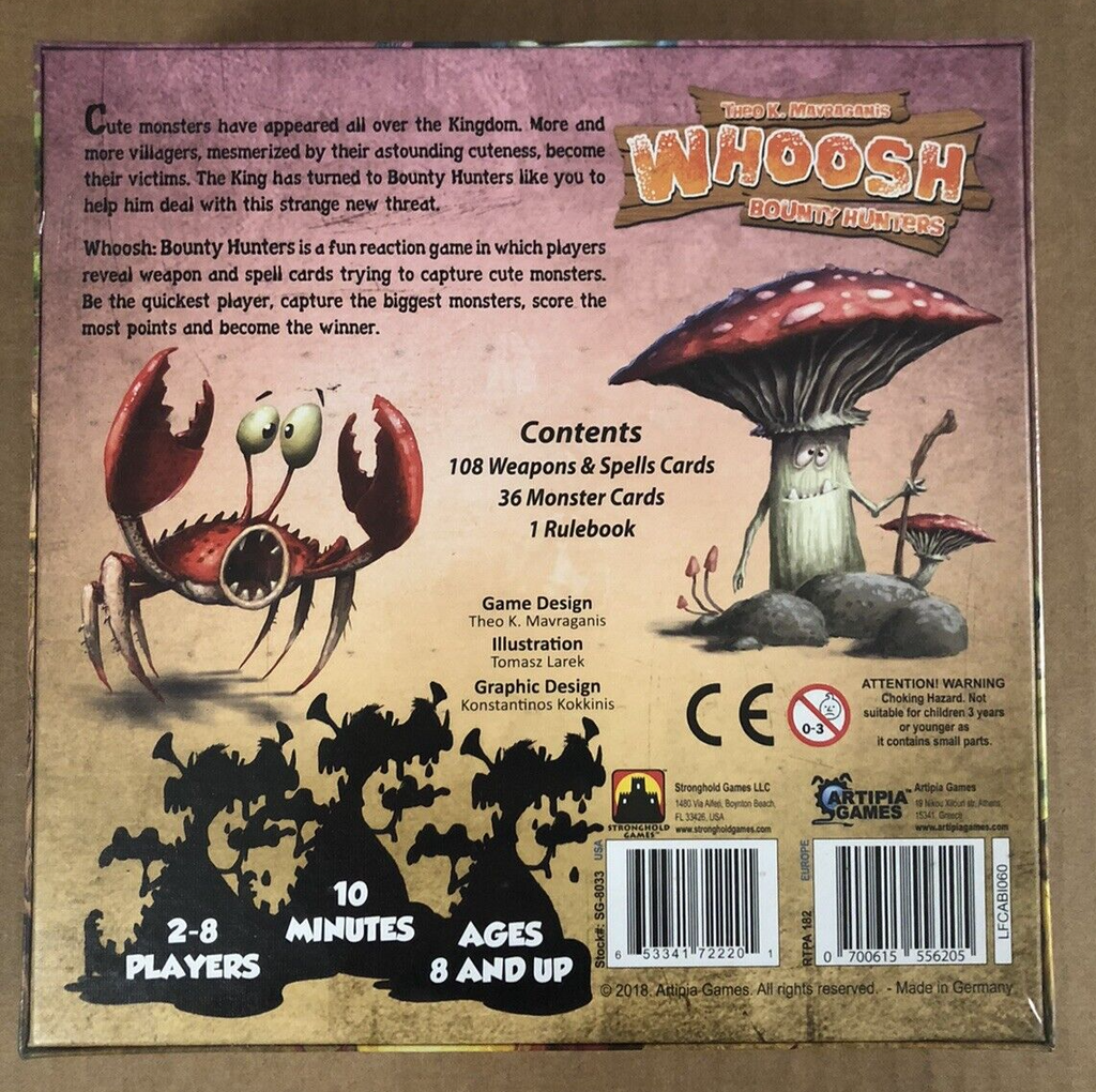 Whoosh Bounty Hunters Card Game Capturing Cute Monsters Stronghold Games NIB