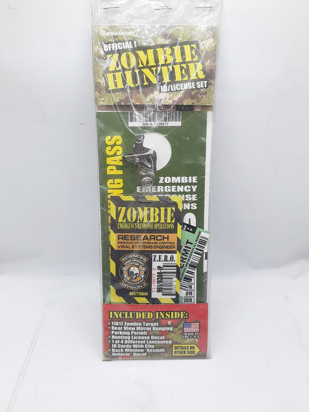 Brilliant Novelty Official Zombie Hunter ID/License Set