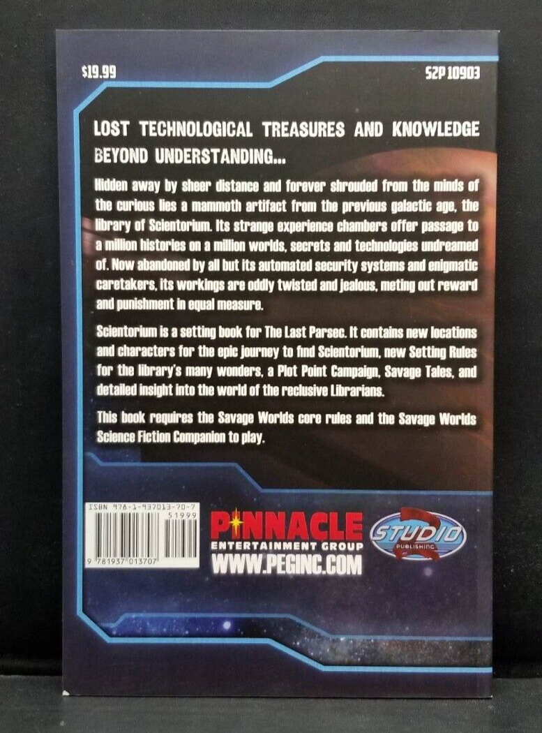 Pinnacle Savage Worlds The Last Parsec Scientorium Softcover RPG Book
