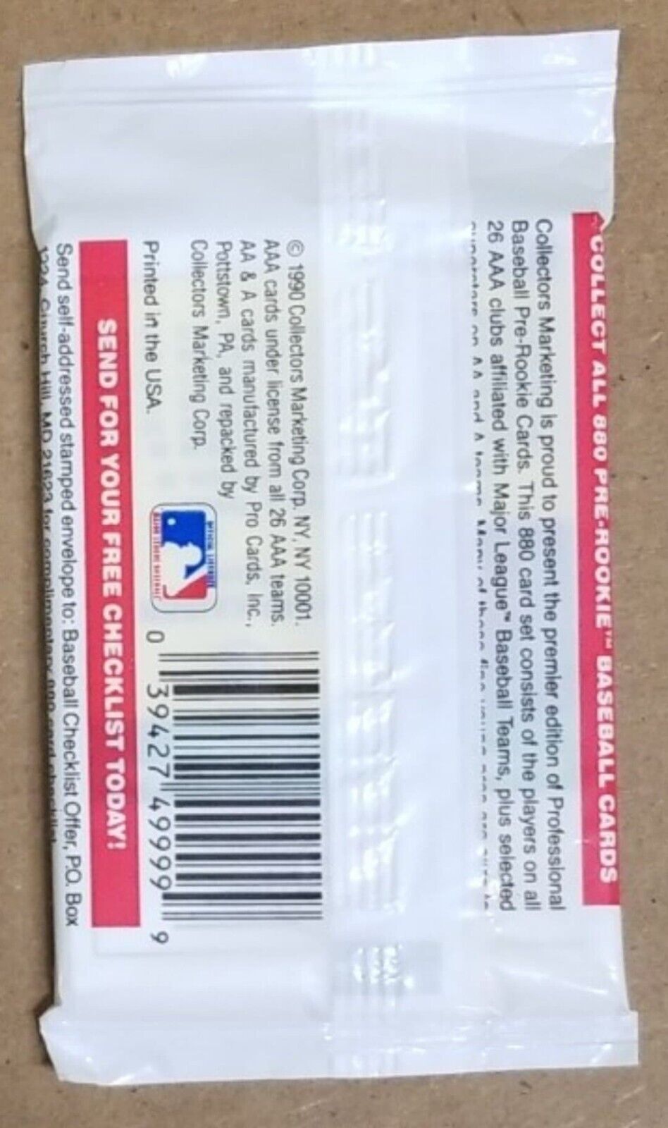 CMC Premier Edition 1990 PRE-ROOKIE Baseball SEALED PACKS