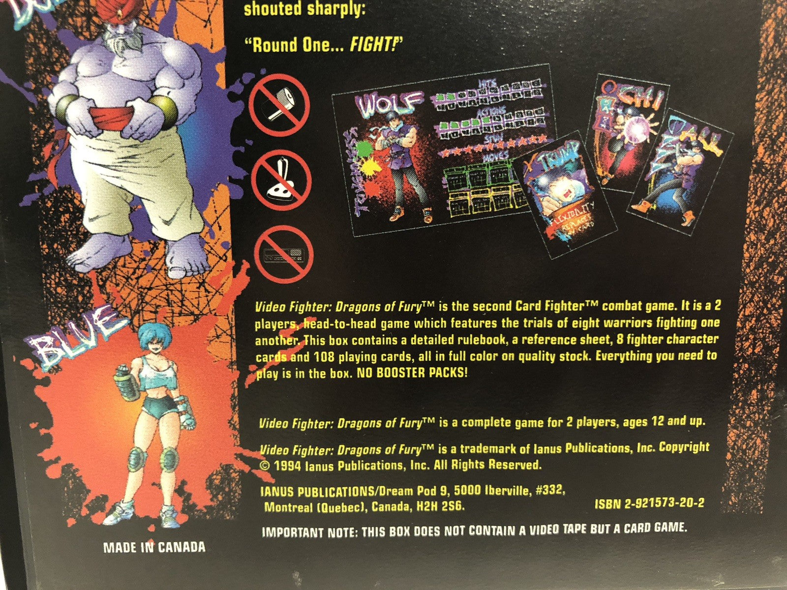 Dragons of Fury The Martial Arts Combat CARD GAME (Video Fighter) NIB