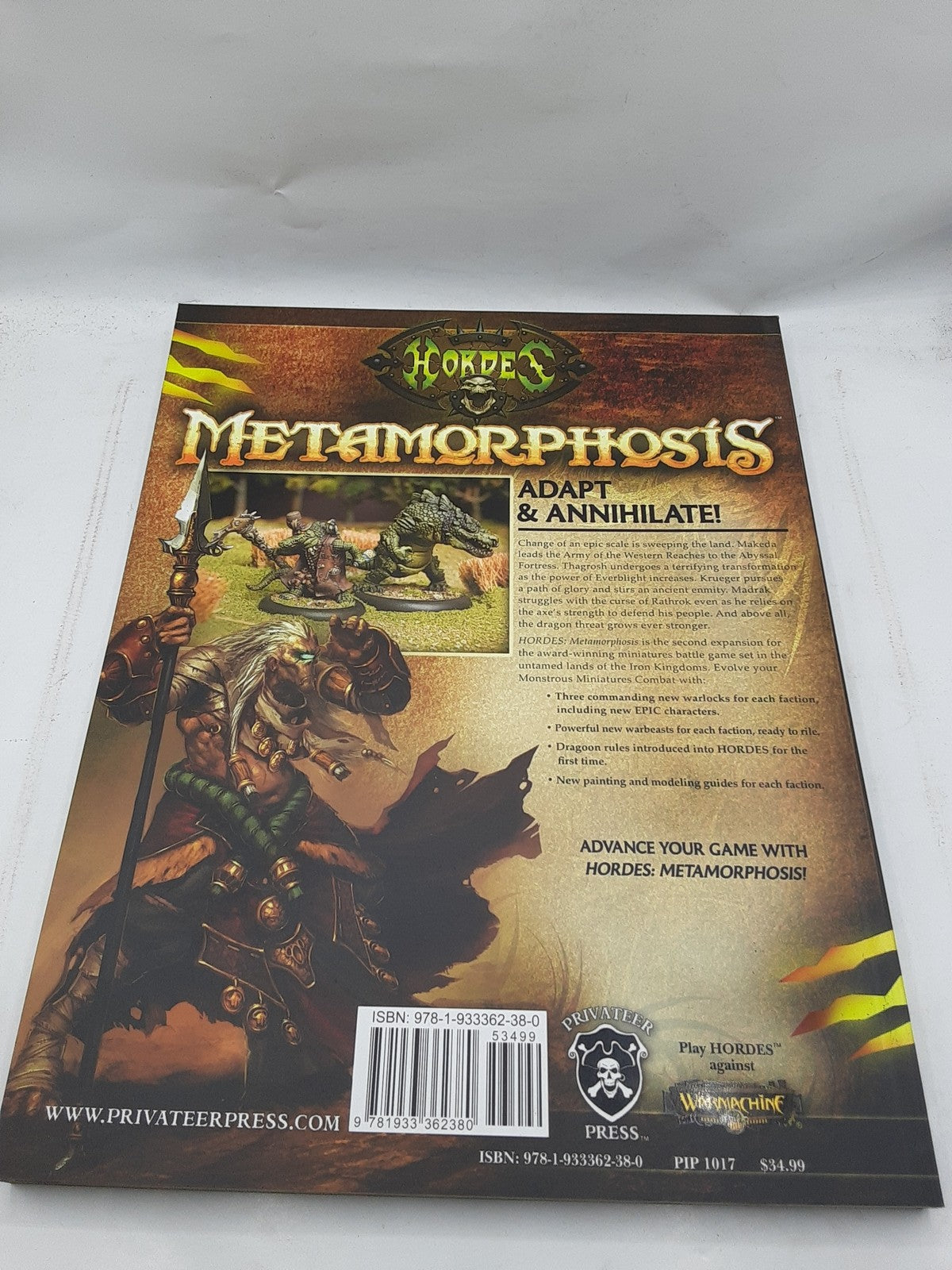Privateer Press Hordes Metamorphosis Monstrous Miniatures Combat Soft Cover