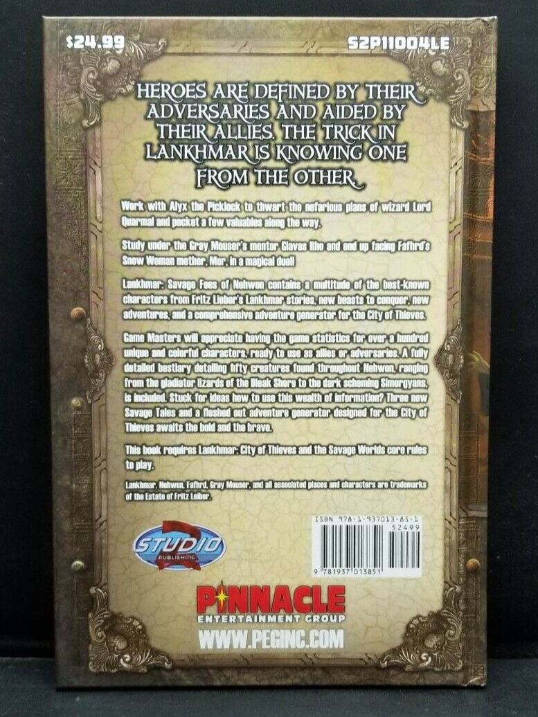 Lankhmar Savage Foes of Nehwon Savage Worlds RPG Book