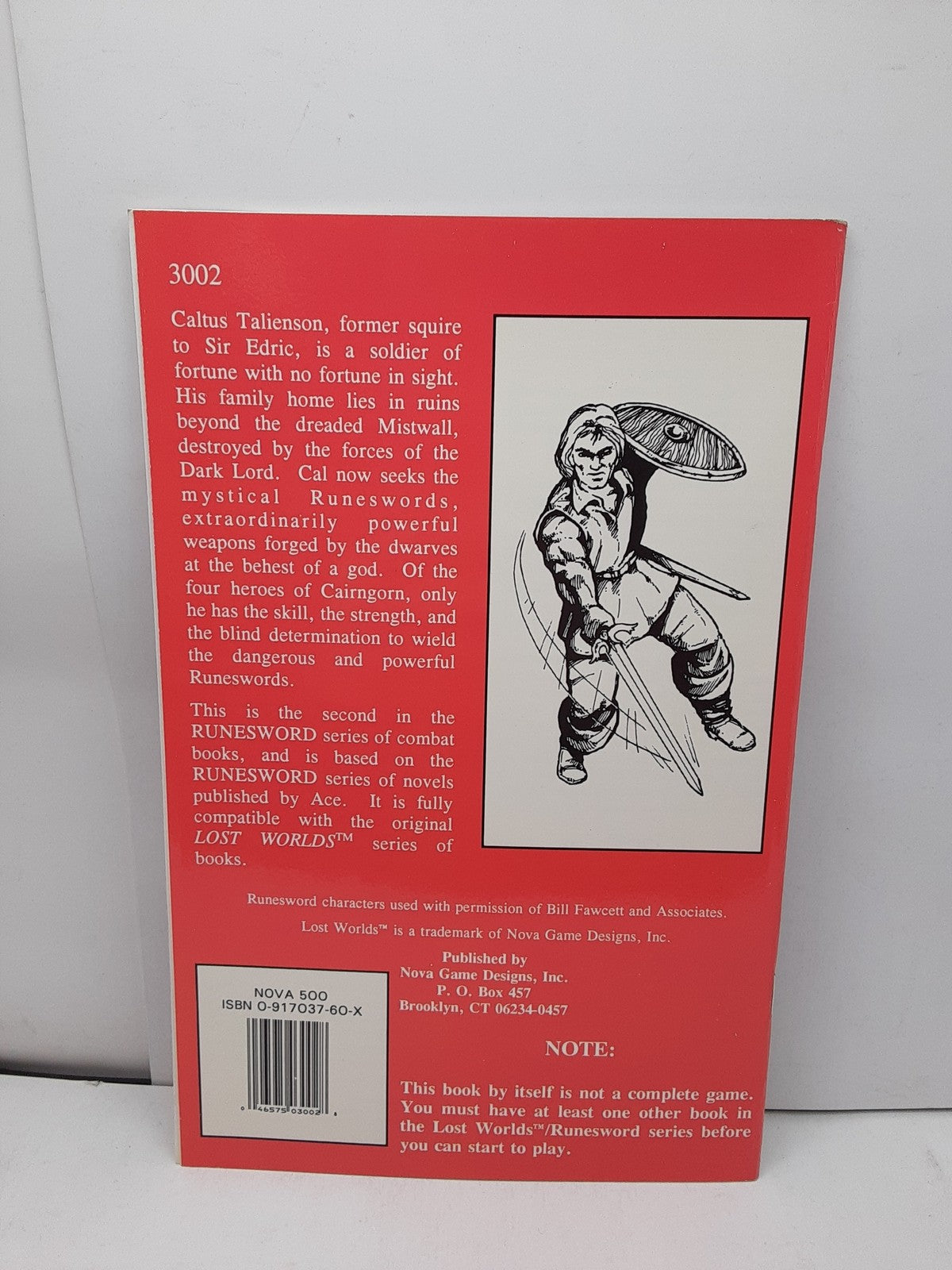 Runesword Lost Worlds - Cal Warrior with Sword and Shield - Nova (Great