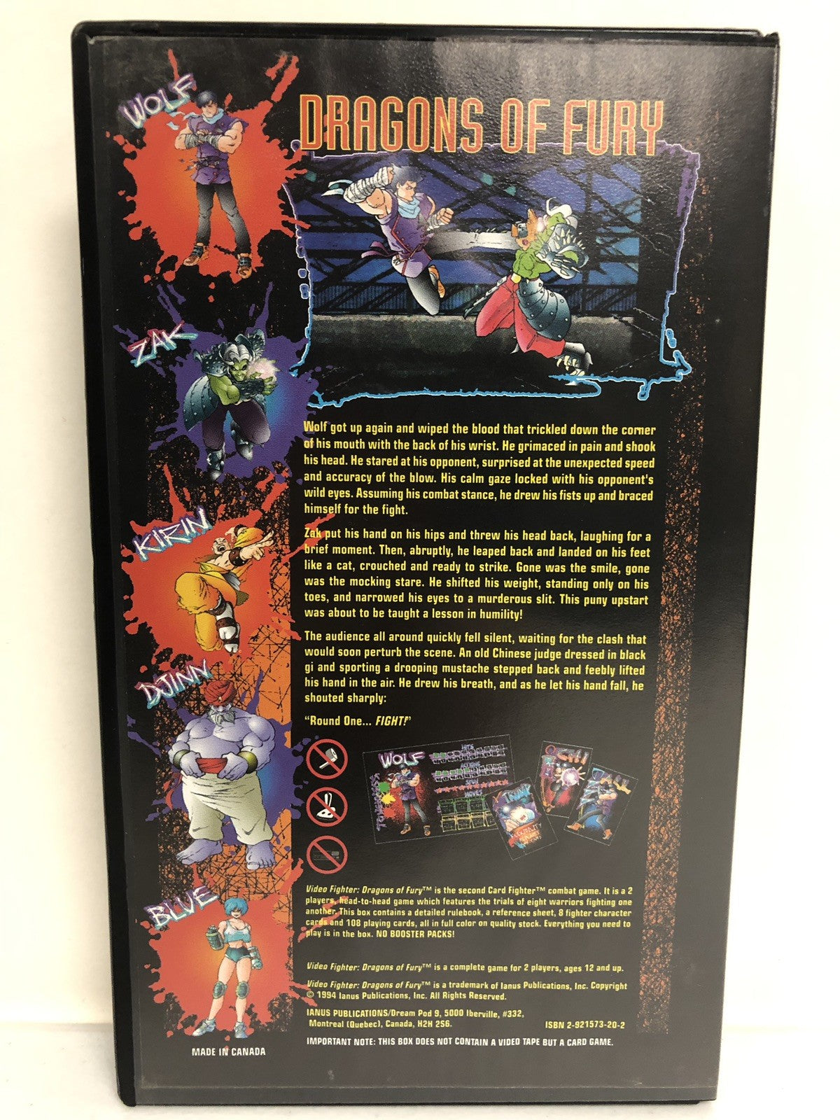 Dragons of Fury The Martial Arts Combat CARD GAME (Video Fighter) NIB