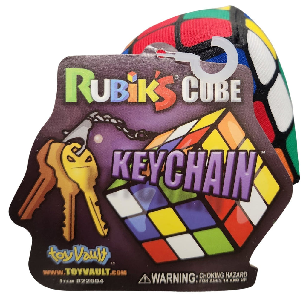Rubik's Cube Plush Keychain Soft Toy – Retro Puzzle Collectible Bag Clip