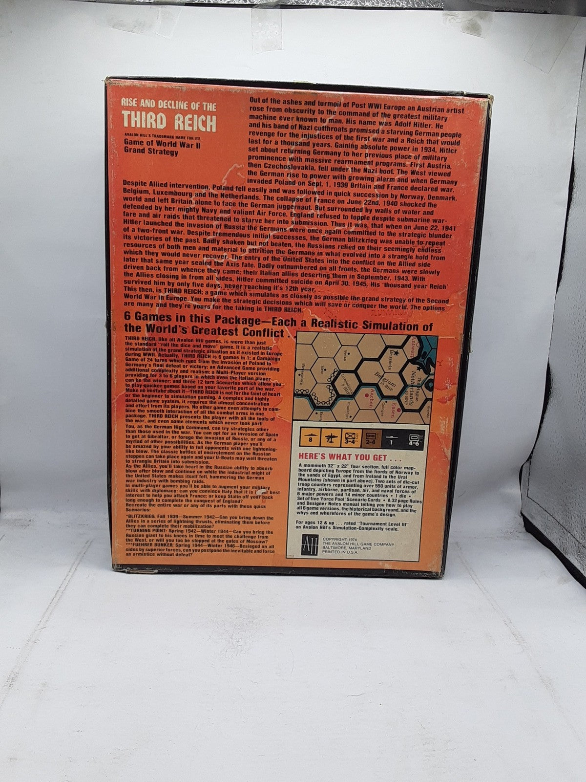 The Avalon Hill Game Company BOOKCASE Game Rise and Decline of the Third Reich