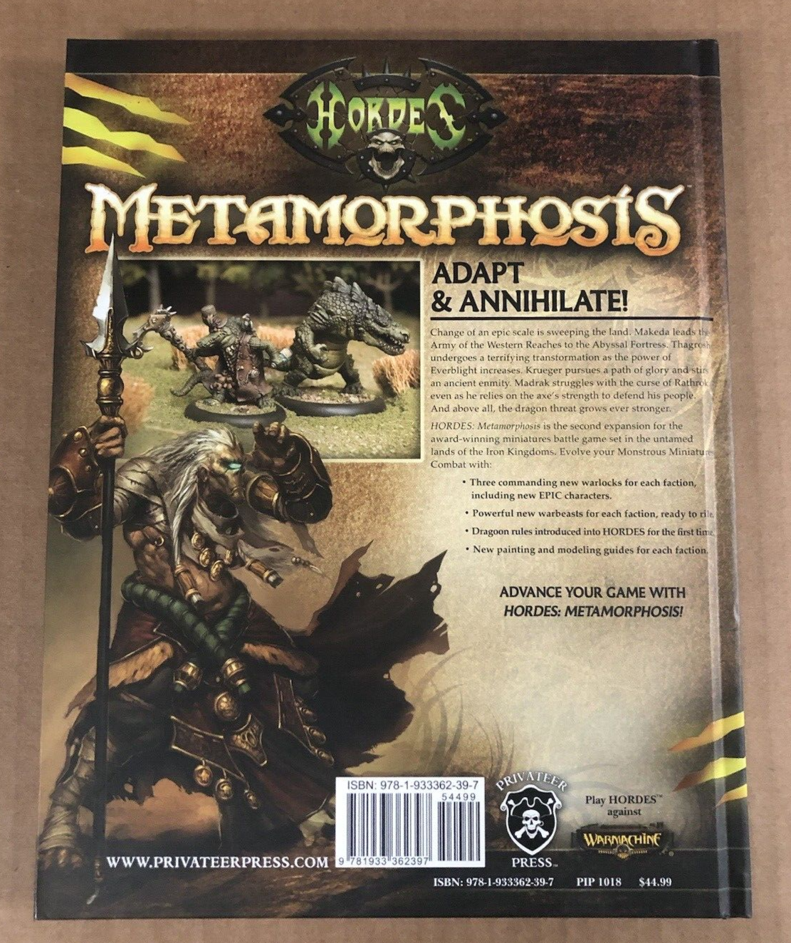 Hordes Metamorphosis Monstrous Miniatures Combat RPG Expansion Warmachine NEW HB