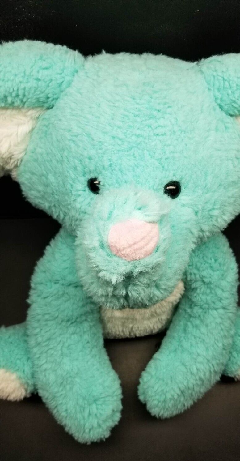 Fiesta Scruffy 22 Inch Turquoise Elephant Plush NEW WITH TAG