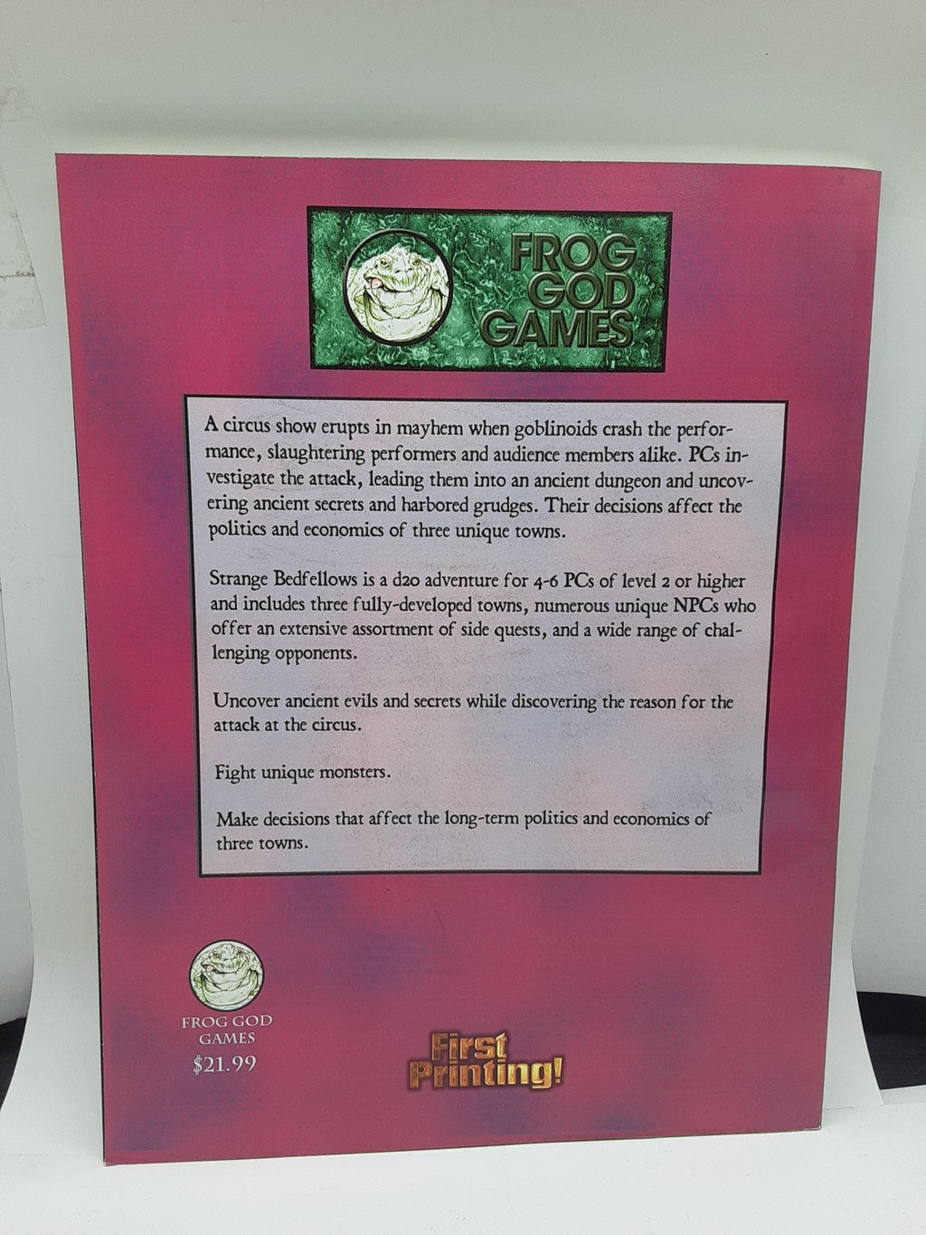Frog God Games FGG2 Strange Bedfellows Pathfinder