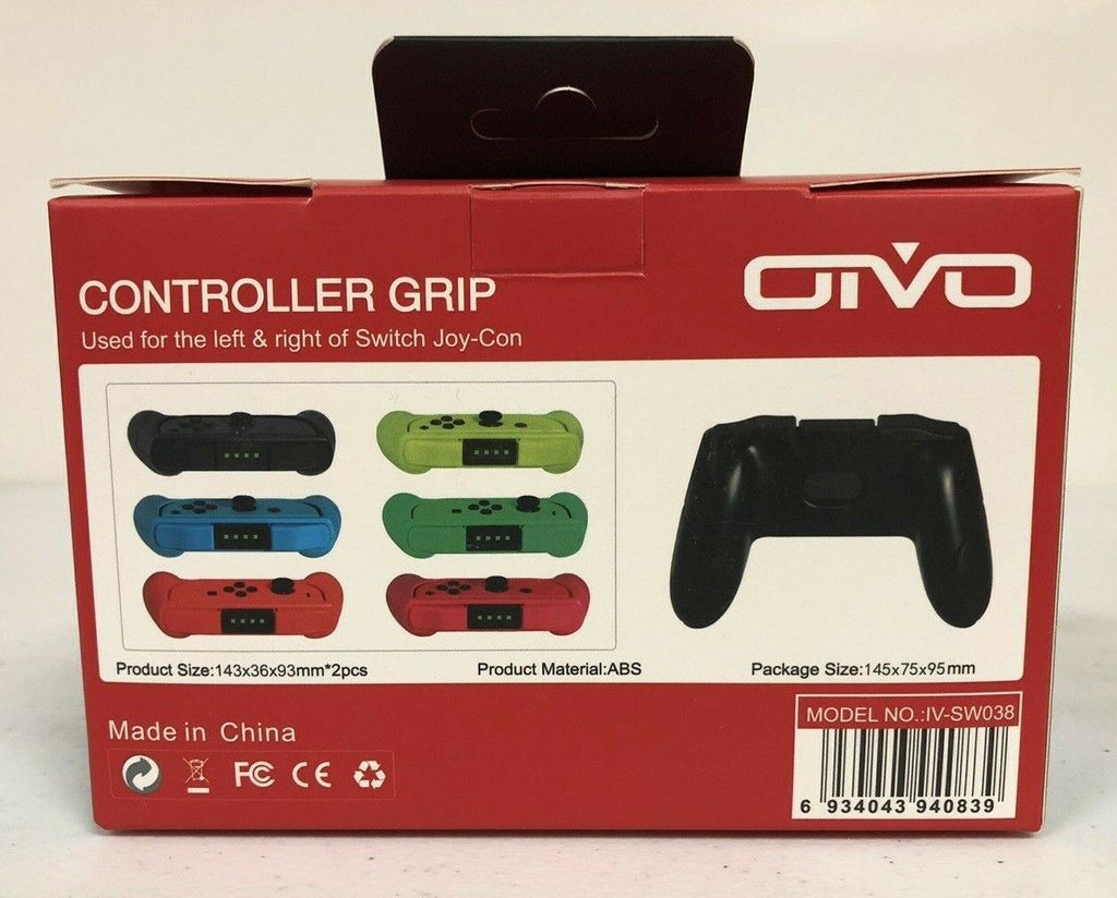 Controller Grip for Switch Joy-Con 2 Pack - Blue & Red (Ovio) NIB Free Shipping