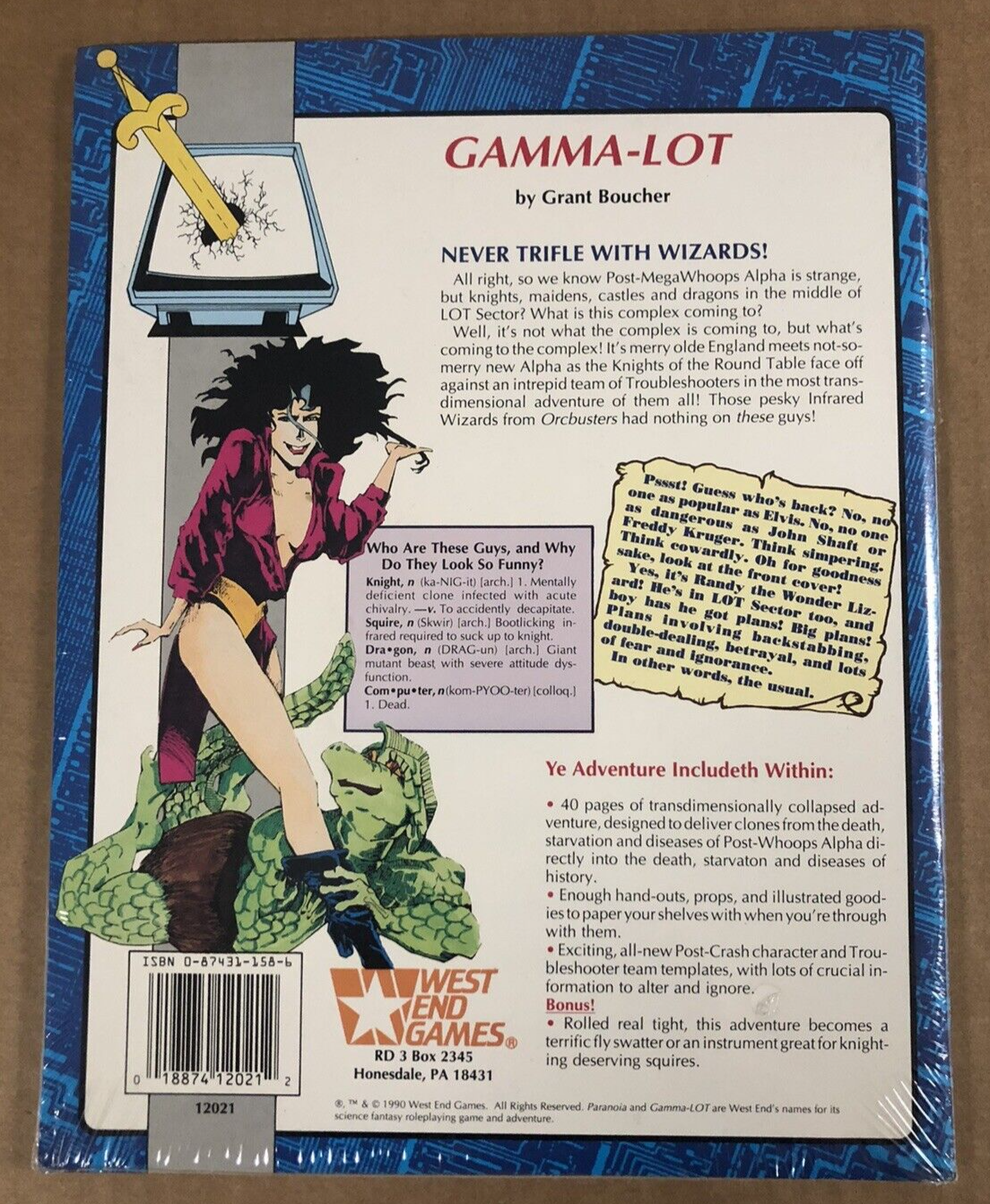 Gamma-Lot Paranoia The Roleplaying Game Post Crash Adventure Module #12021 NEW