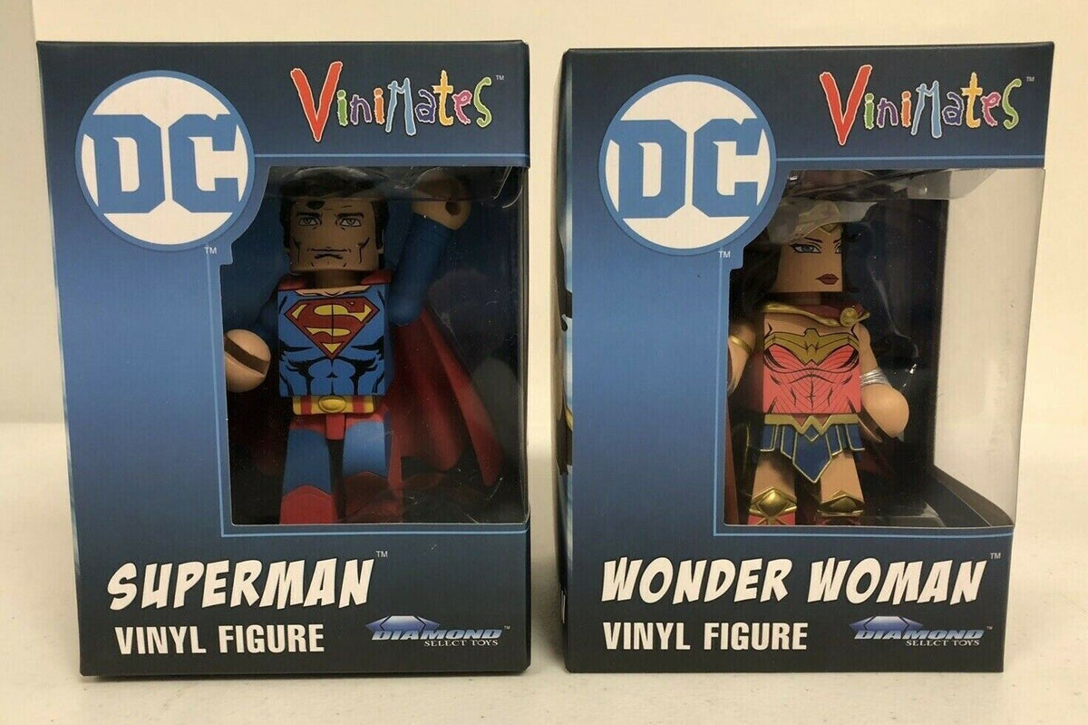 DC Wonder Woman + Superman Vinyl Figure (Diamond Select) Lot of 2 NIB