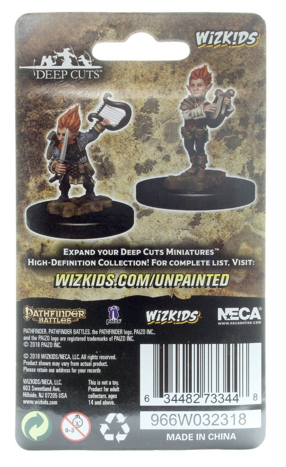 Pathfinder Battles Deep Cuts Unpainted Miniatures: Gnome Male Bard