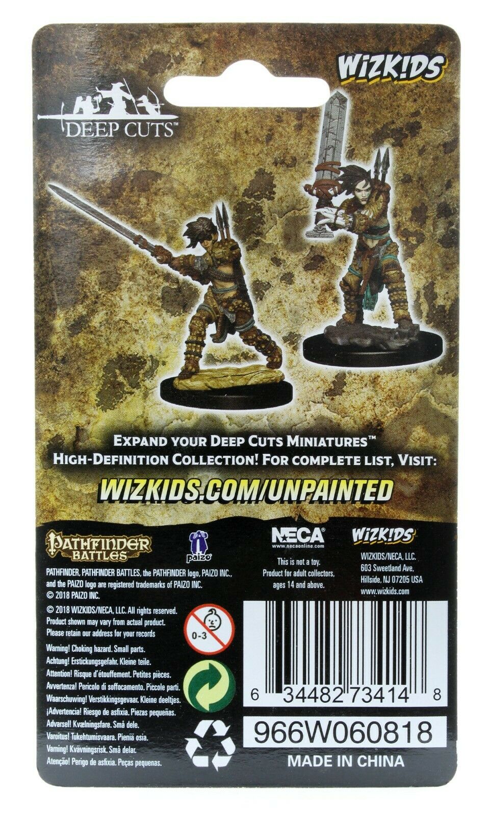 Pathfinder Battles Deep Cuts Unpainted Miniatures: Female Human Barbarian