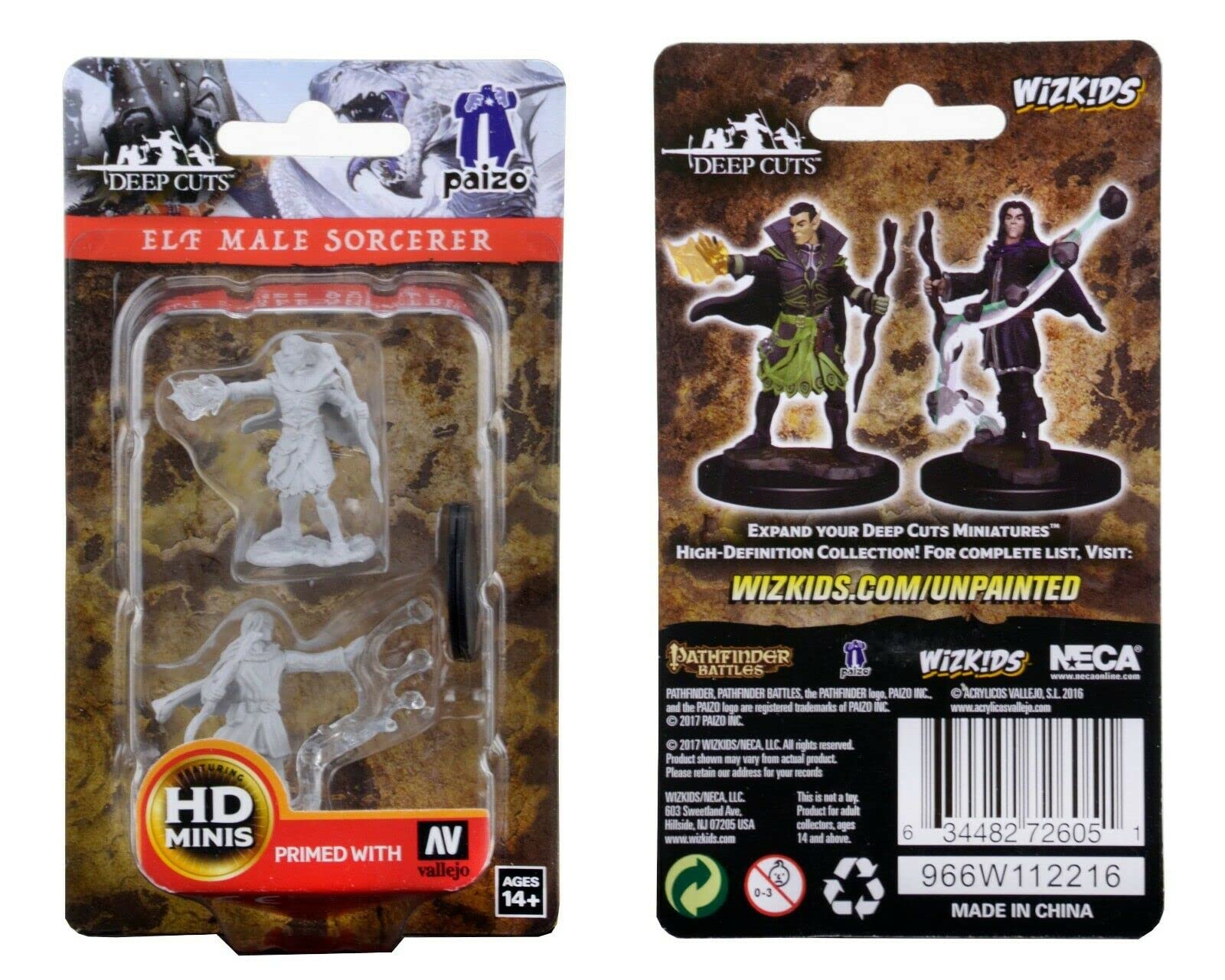Pathfinder Battles Deep Cuts Unpainted Miniatures: Elf Male Sorcerer