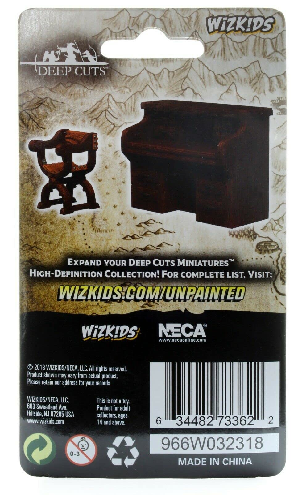 WizKids Deep Cuts Unpainted Miniatures: Desk and Chair