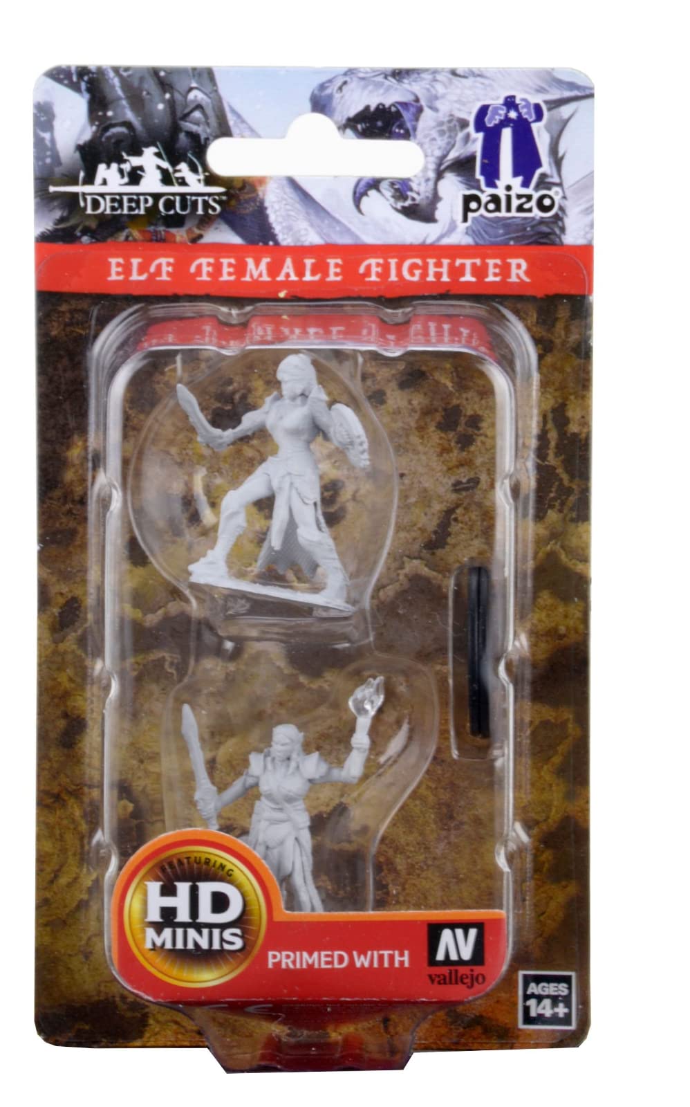Pathfinder Battles Deep Cuts Unpainted Miniatures: Elf Female Fighter