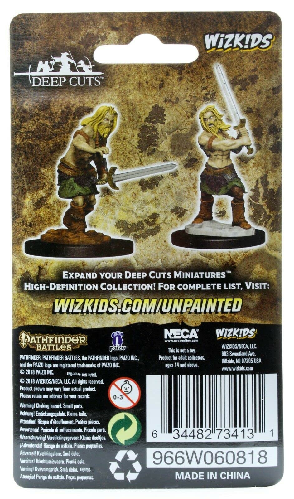 Pathfinder Battles Deep Cuts Unpainted Miniatures: Male Human Barbarian