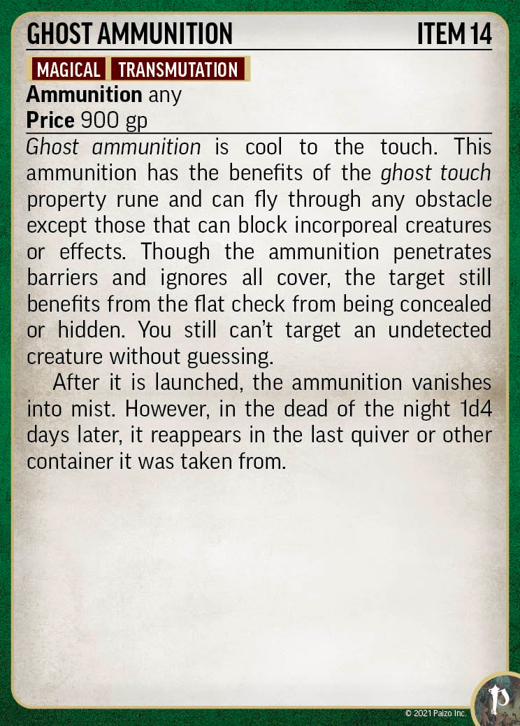 Pathfinder Potions and Talismans Deck