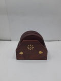Flower Motif Wooden Coasters (Set Of 6) Cornucopia Brands