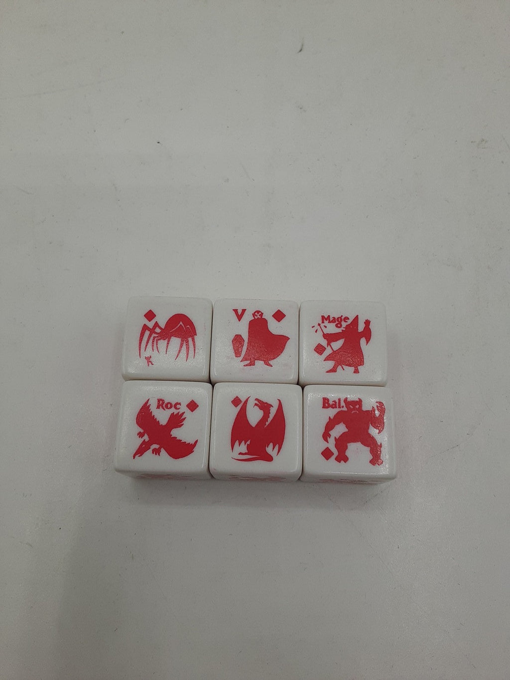 Vintage Flying Buffalo Monster Dice (red) set of 6